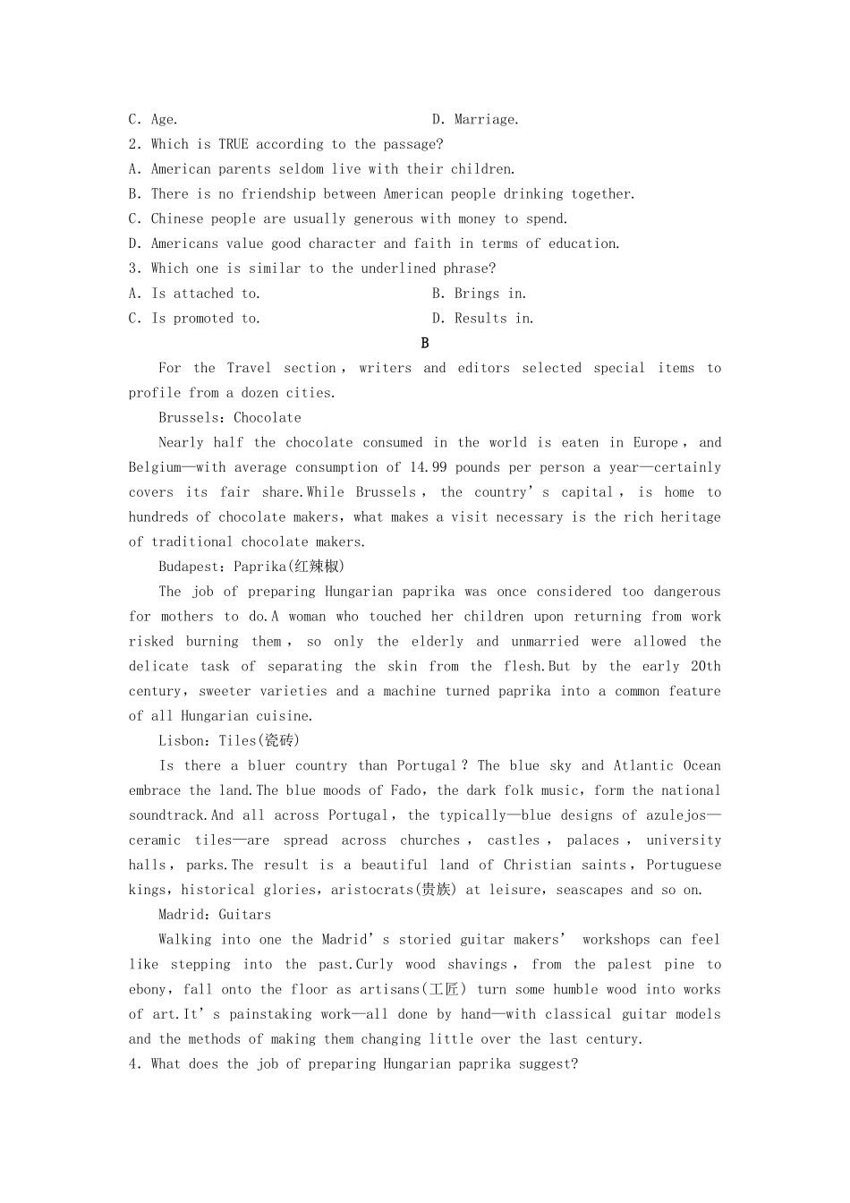 高考英语总复习 微专题训练 第49练 人文社会类试题_第3页