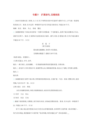 高考语文一轮复习 专题十 扩展语句压缩语段检测（含解斩）试题