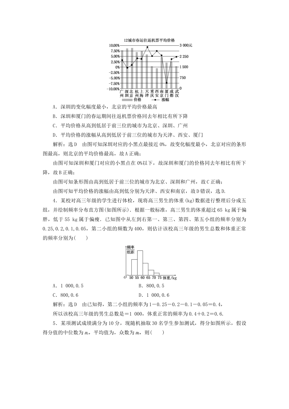 高考数学一轮复习 第十八单元 统计与统计案例 高考达标检测（五十一）样本估计总体 理试题_第2页