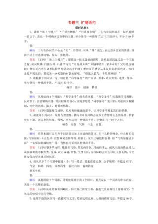高考语文大一轮复习 第一部分 语言文字运用 专题三 扩展语句课时达标5试题