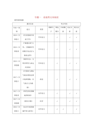 高考语文二轮培优 专题一 论述类文本阅读 技法提分点1 精准筛选整合，细心比对分析试题