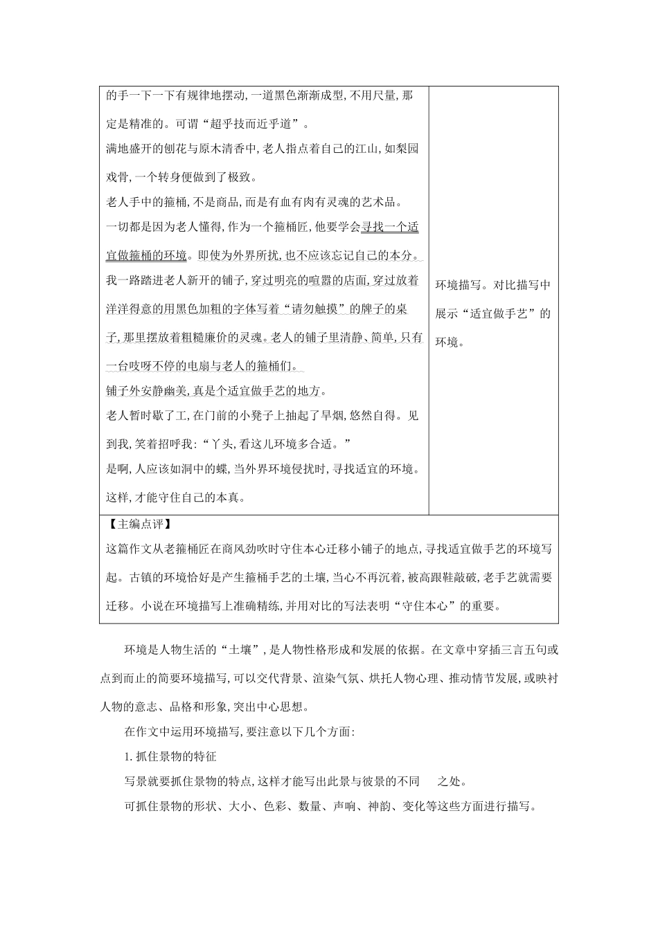 高考语文大一轮复习 序列写作 第三章 记叙文序列训练 12 一草一木意蕴丰-记叙文中的环境描写试题_第2页