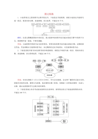 版高考语文一轮复习 第1板块 语言文字运用 专题2 语言文字运用主观题 考点4 图文转换课时跟踪检测（含解析）试题
