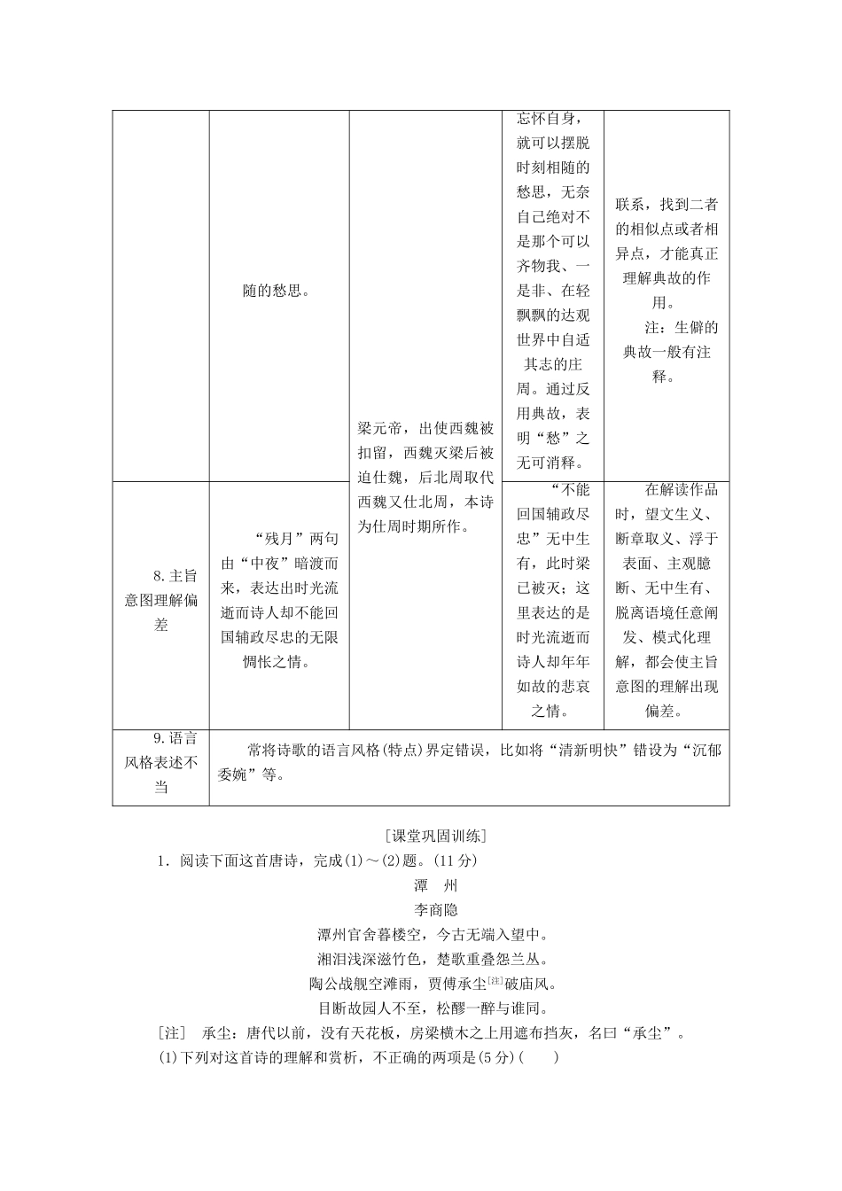 高考语文一轮复习 专题六 古代诗歌阅读 第二编 如何做对题-情感、形象、语言、技巧，四大考点逐一精析 第1讲 题型研究-古诗歌鉴赏选择题试题_第3页