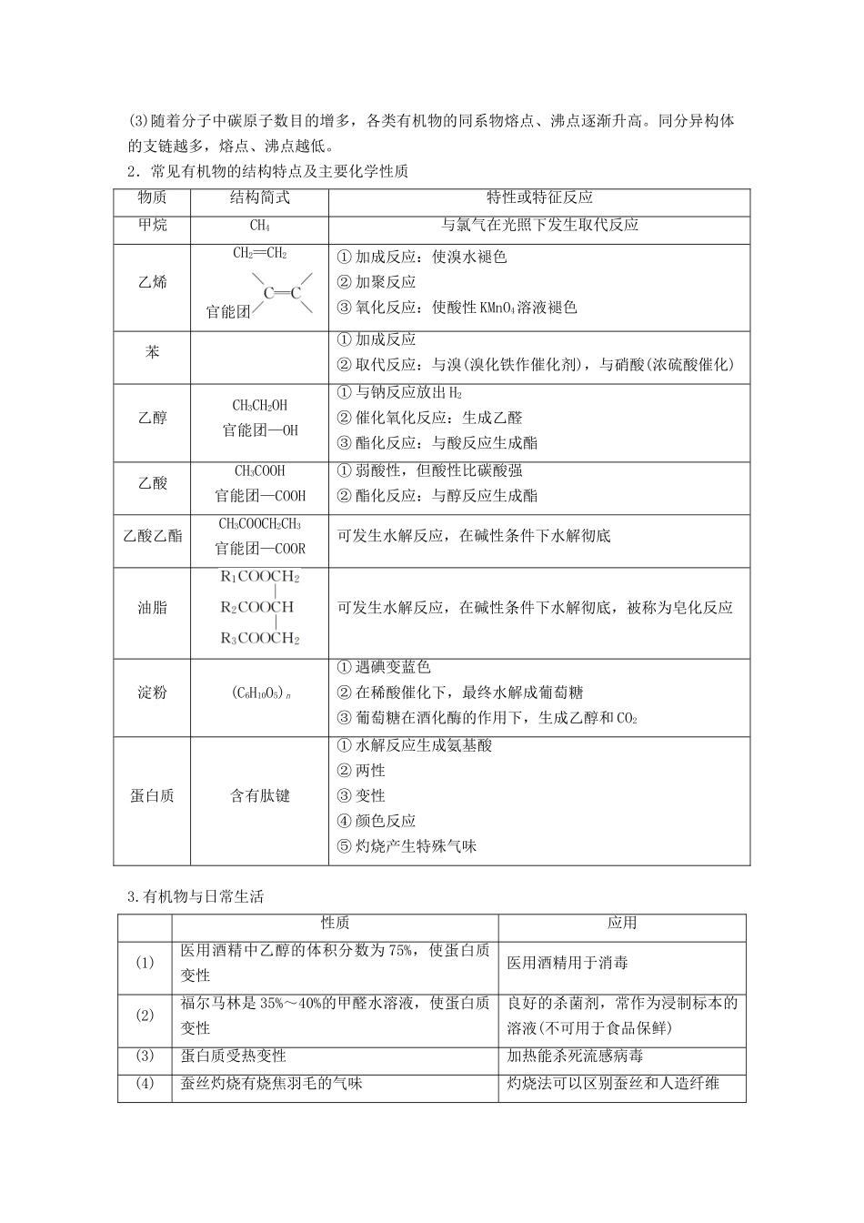 高考化学 考前三个月 选择题满分策略 第一篇 专题十 常见有机化合物（必修）复习题-人教版高三必修化学试题_第2页