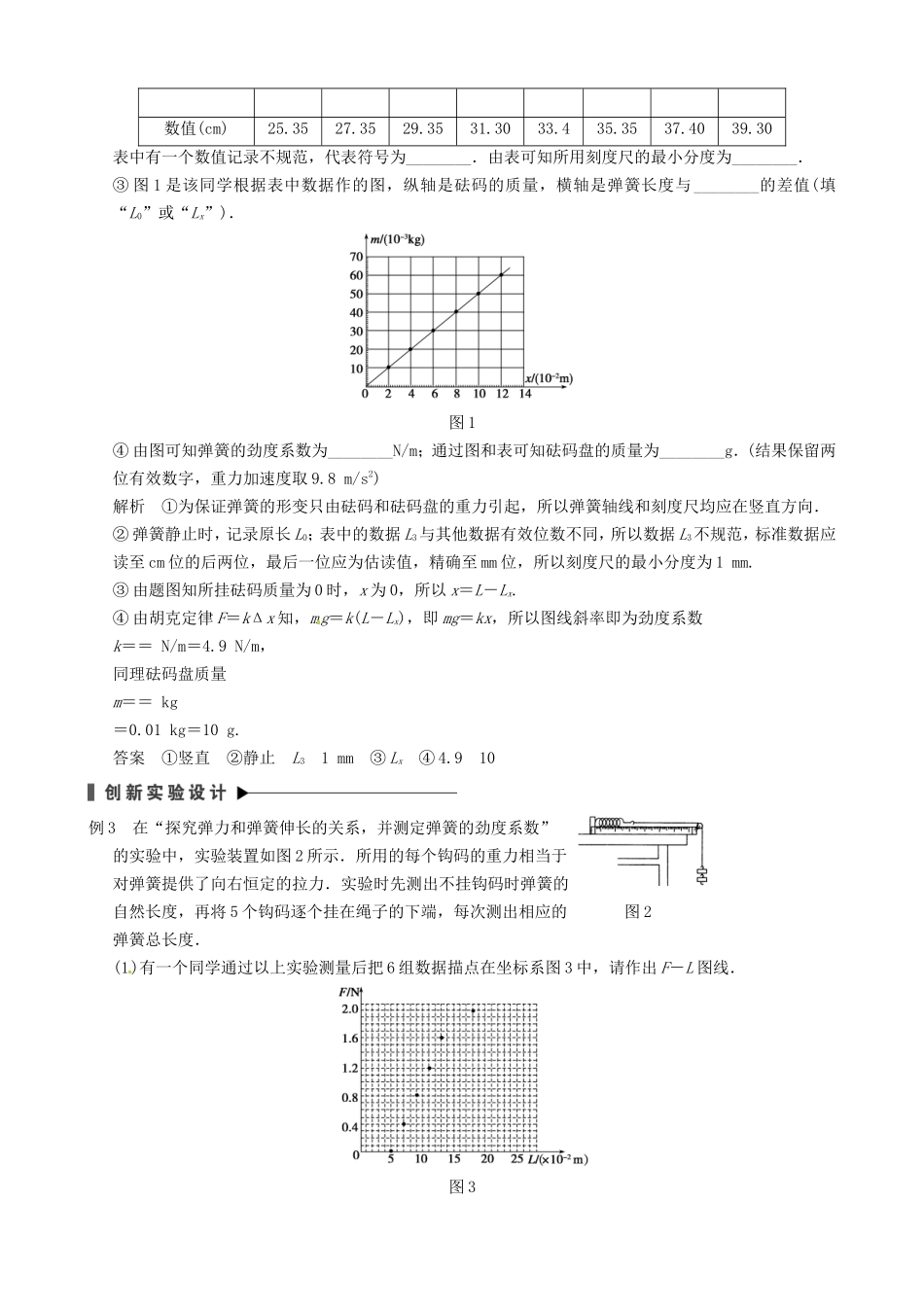 高三物理复习能力提升 第1章 实验2 探究弹力和弹簧伸长的关系_第3页