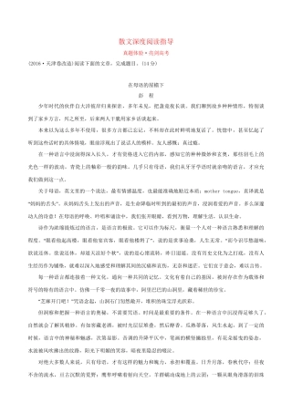 高考语文一轮复习 专题六 散文阅读  6.1 散文深度阅读指导试题