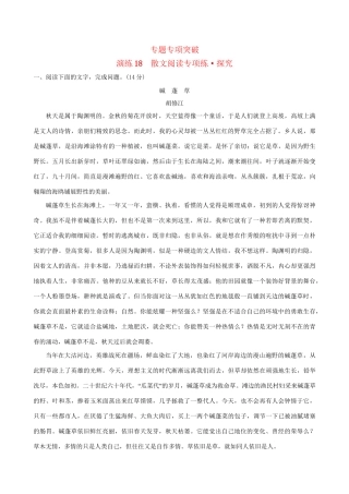 高考语文一轮复习 专题六 散文阅读 18 散文阅读专项练 探究试题
