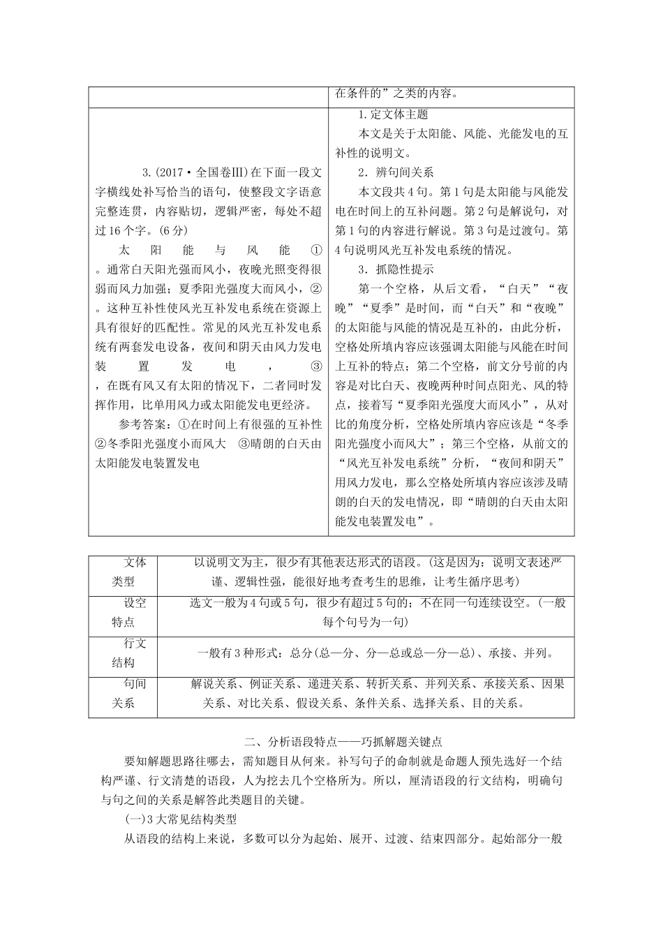 高考语文一轮复习 专题三 语言表达简明、连贯、得体，准确、鲜明、生动（含逻辑）第3讲 语言表达连贯（主观题）-补写句子试题_第2页