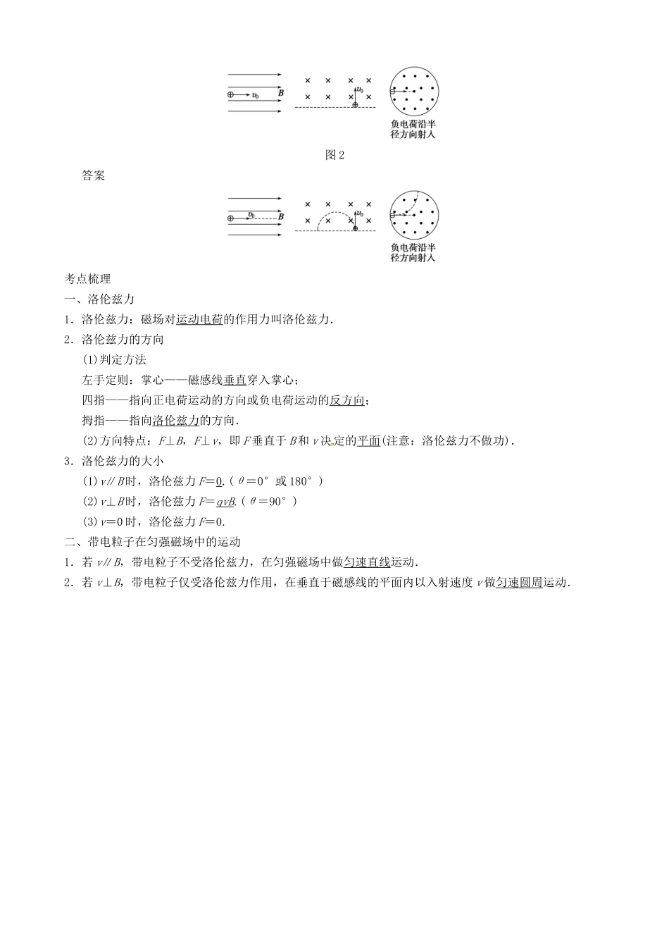 高三物理复习能力提升 第11章 第2课时 磁场对运动电荷的作用_第2页