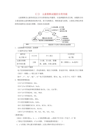 高考化学一轮复习 第5章 物质结构 元素周期律 高考专题讲座3 元素推断试题的分类突破学案试题