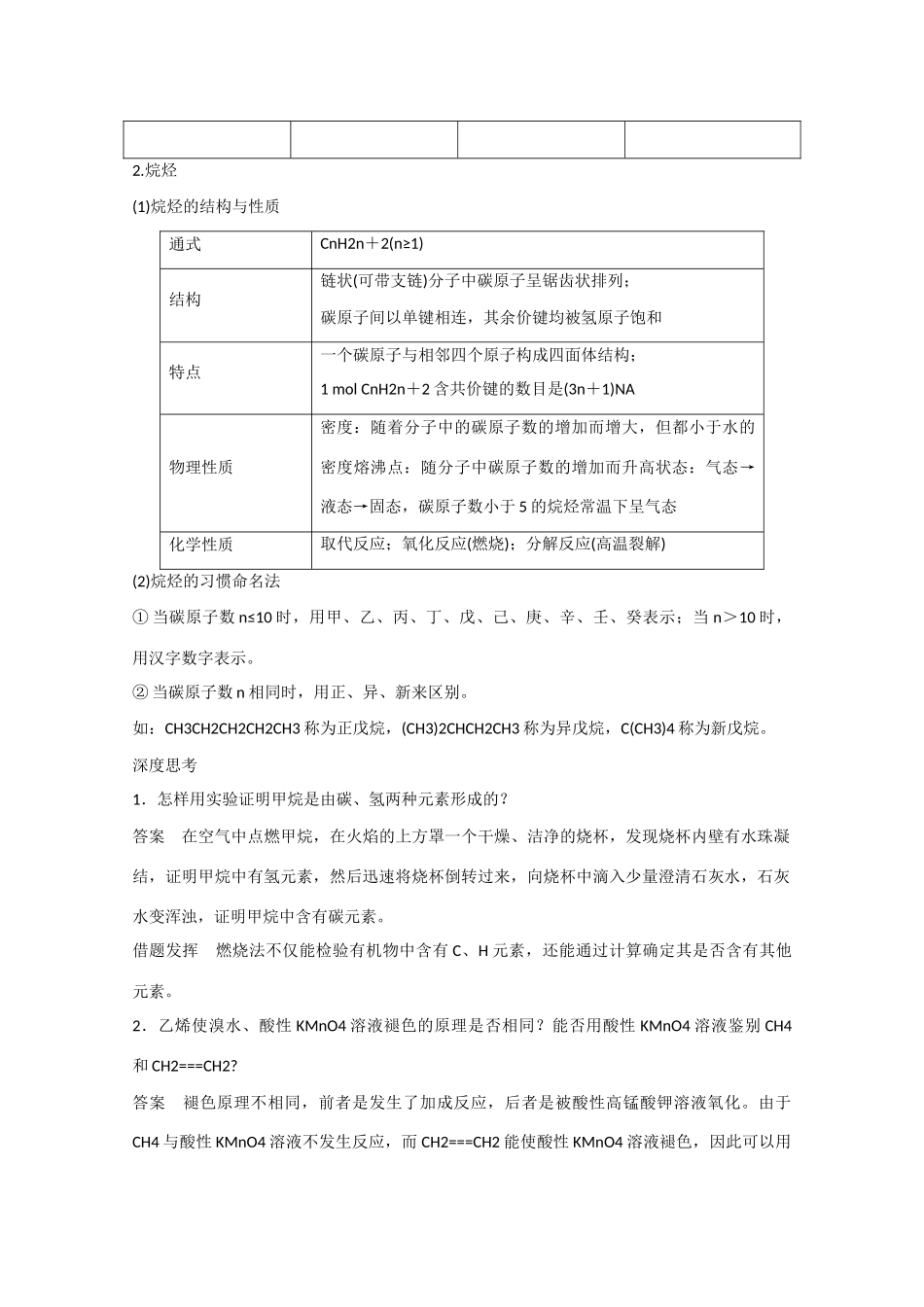 高考化学大一轮复习讲义 0 有机化合物的获得和应用（第1讲）苏教版试题_第2页