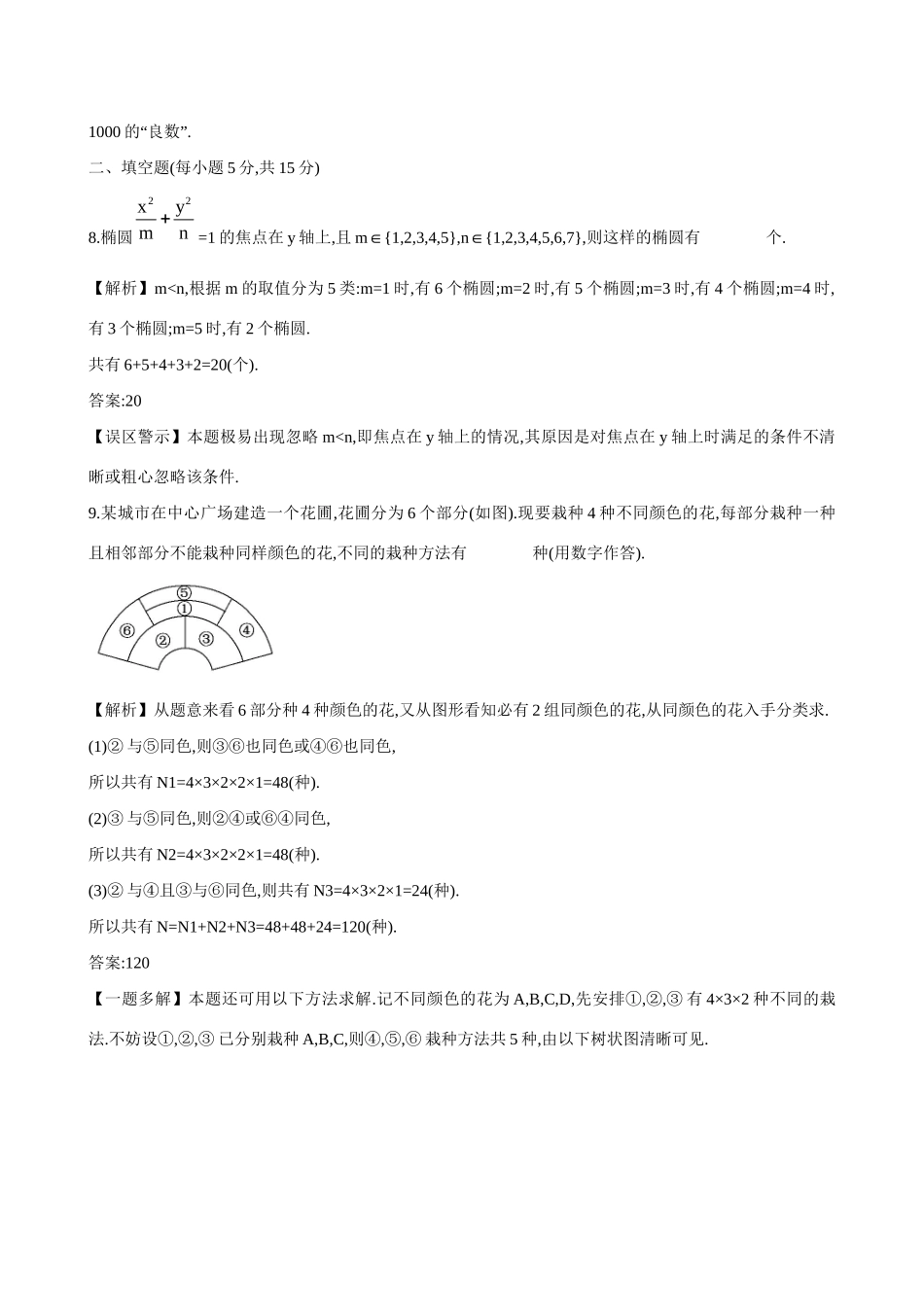 高考数学 10.1 分类加法计数原理与分步乘法计数原理练习试题_第3页
