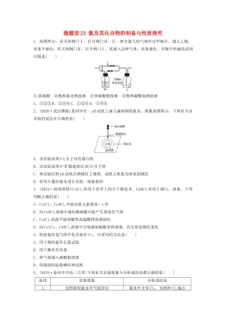 高考化学一轮复习 第四章 非金属及其化合物 微题型23 氯及其化合物的制备与性质探究练习（含解析）试题