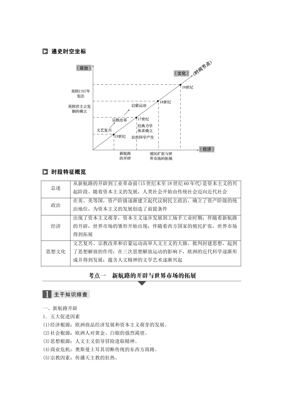 高考历史大二轮总复习与增分策略 板块三 世界史 第10讲 西方工业文明的序幕——资本主义兴起时代(15~18世纪)试题_第1页