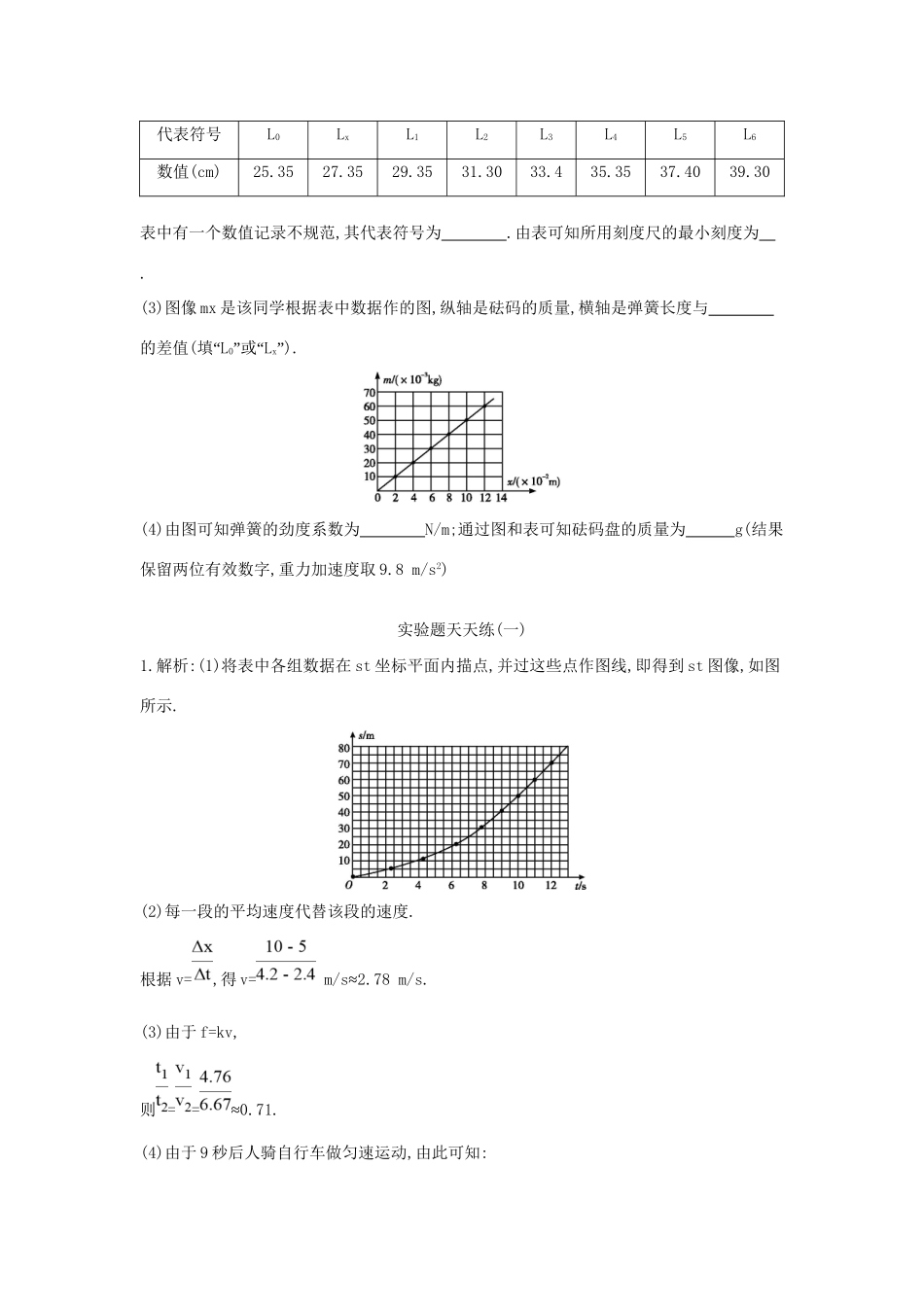 高三物理二轮复习 实验题天天练（一）试题_第3页
