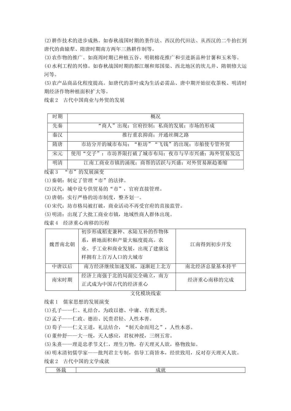 高考历史大二轮总复习与增分策略 板块一 中国古代史专题总结试题_第3页