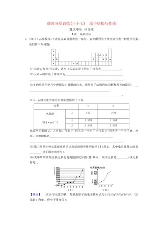 高考化学一轮复习 课时分层训练37 原子结构与性质试题