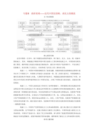高考历史二轮复习 走向联系和分化——近代史 专题8 曲折艰难——近代中国反侵略、求民主的潮流练习试题