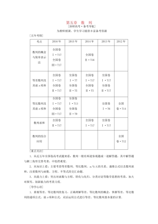 高考数学一轮复习 第5章 数列 第1节 数列的概念与简单表示法教师用书 文 试题