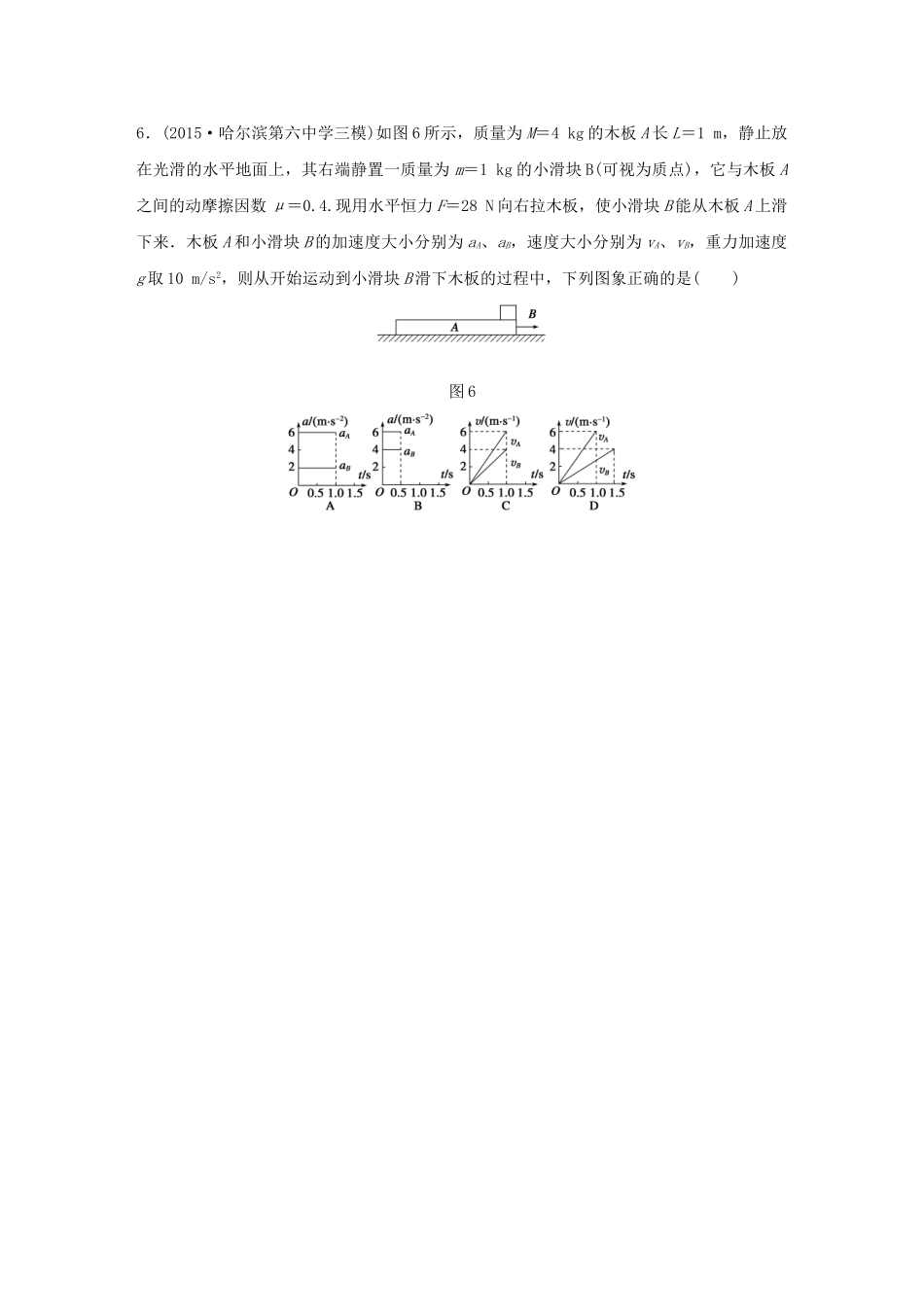 高考物理考题型集训 第1题 预测题型3 力学图象问题试题_第3页