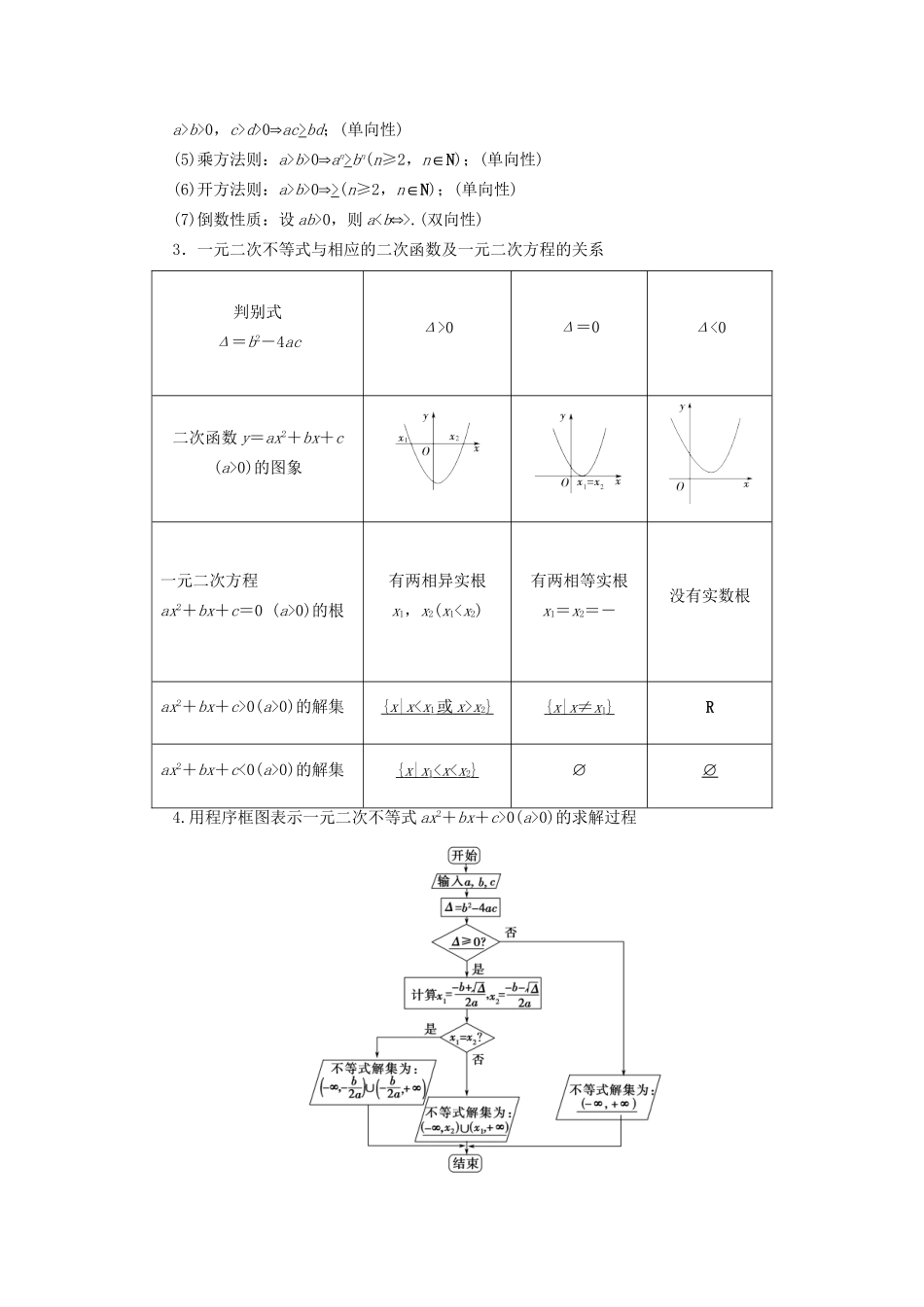 高考数学一轮复习 第6章 不等式、推理与证明 第1节 不等式的性质与一元二次不等式教师用书 文 试题_第3页