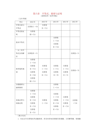 高考数学一轮复习 第6章 不等式、推理与证明 第1节 不等式的性质与一元二次不等式教师用书 文 试题