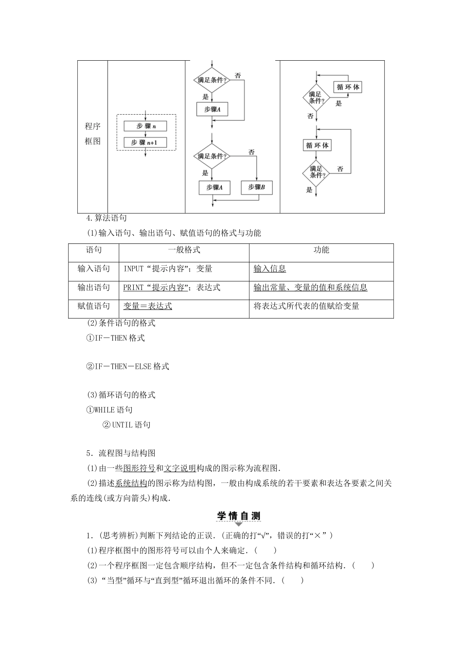 高考数学一轮复习 第9章 算法初步、统计与统计案例 第1节 算法与程序框图教师用书 文 试题_第3页