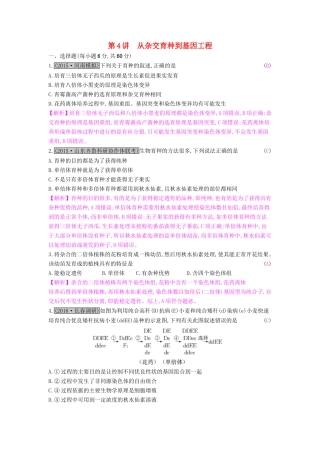 高考生物一轮复习 第九单元 生物变异、育种和进化 第4讲 从杂交育种到基因工程练习试题