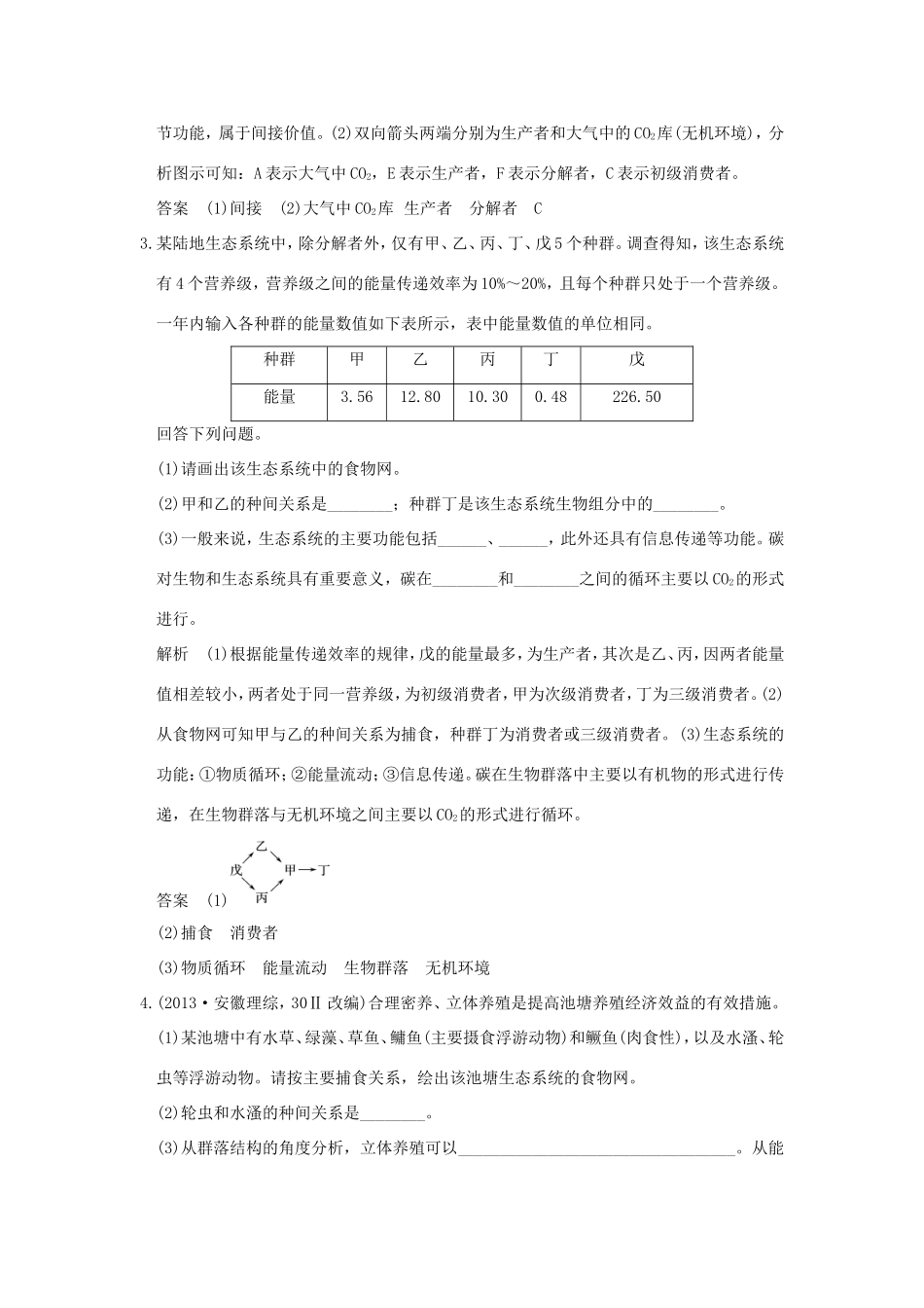 高考生物一轮复习 第九单元 生物与环境 第31讲 生态系统的结构演练真题领悟考向 试题_第2页