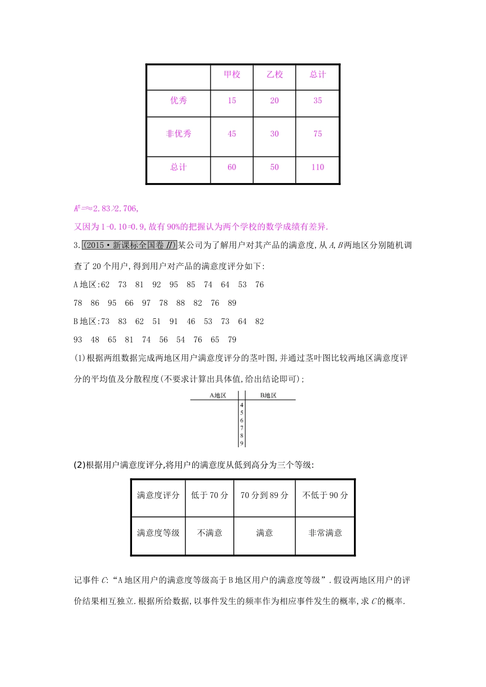 高考数学一轮复习 第九章 计数原理、概率与统计 热点专题突破六 概率与统计的综合问题习题 理试题_第3页