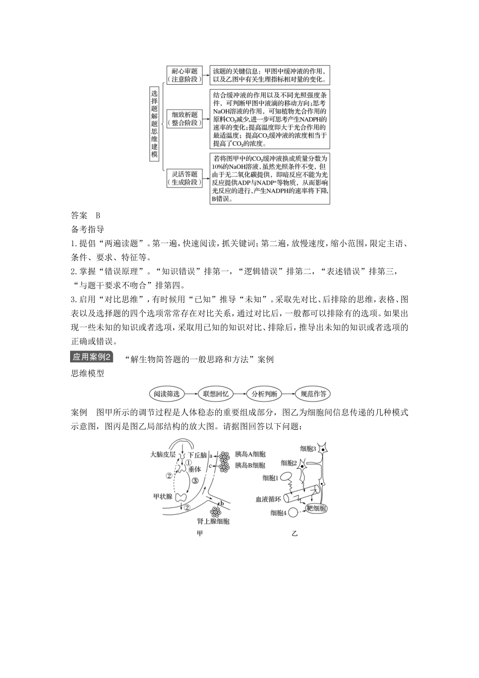 高考生物一轮复习 第十二单元 生物学科思想案例解读 第2讲 程序化解决问题的思想试题_第2页