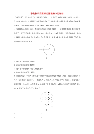 高考物理一轮复习 第10章 磁场 微专题54 带电粒子在圆形边界磁场中的运动试题