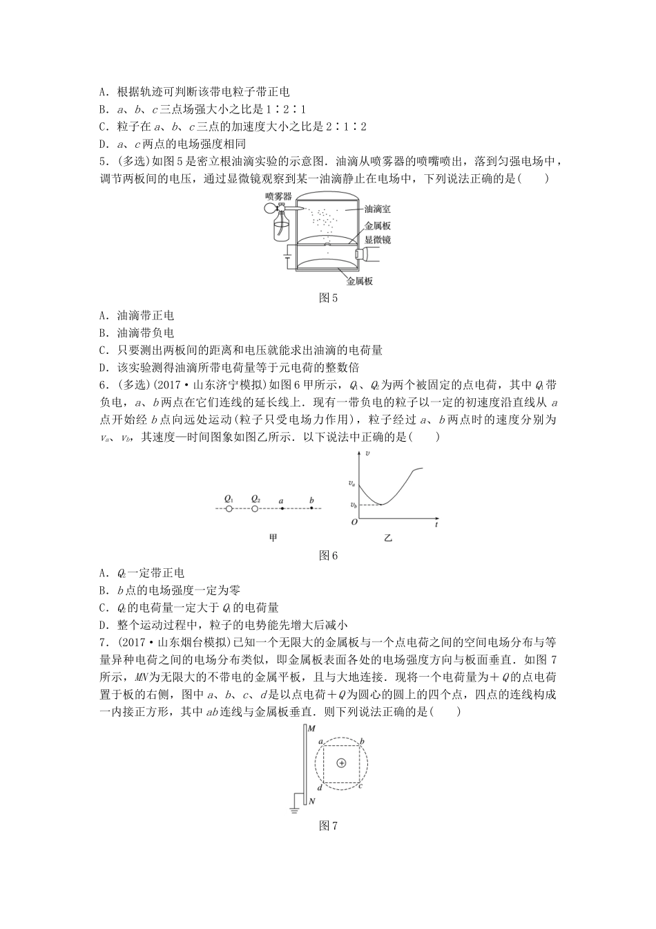 高考物理一轮复习 第七章 静电场 微专题52 电场力的性质备考精炼试题_第2页