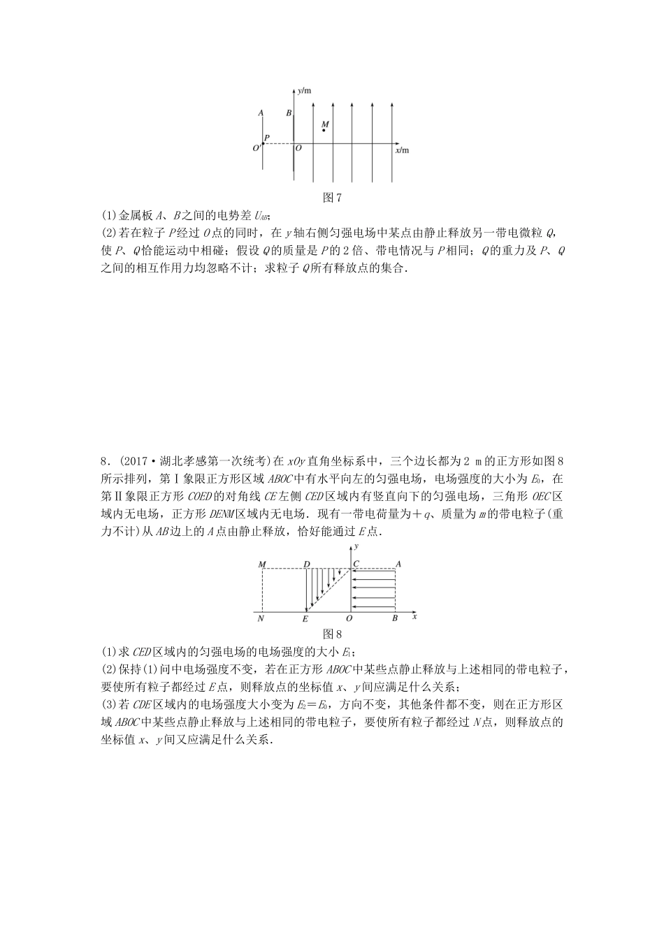 高考物理一轮复习 第七章 静电场 微专题56 带电粒子在电场中的加速和偏转备考精炼试题_第3页