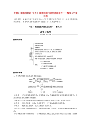 高考生物专题总复习专题2 细胞的代谢 专点3 聚焦细胞代谢的基础条件——酶和ATP复习题试题