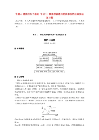 高考生物专题总复习专题4 遗传的分子基础 专点11 聚焦探索遗传物质本质的经典实验复习题试题
