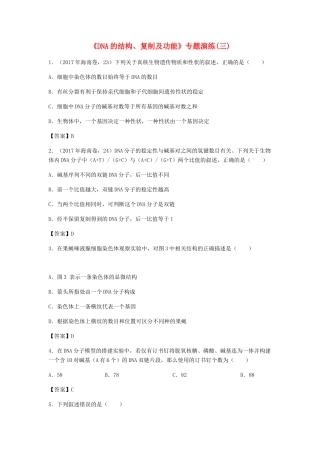 高考生物总复习《DNA的结构、复制及功能》专题演练（一）试题