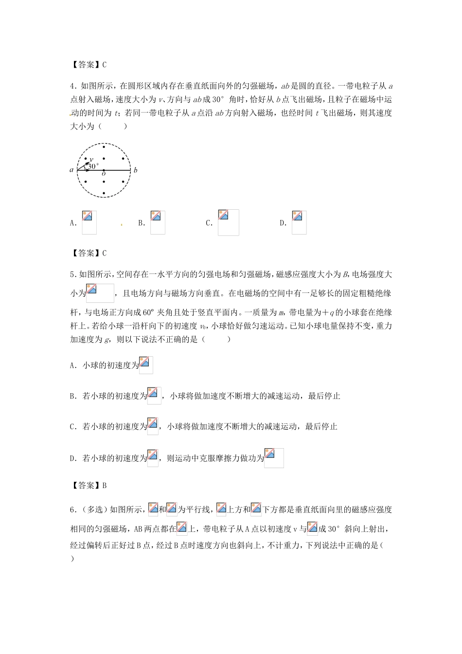 高考物理总复习《磁场》习题专训试题_第2页
