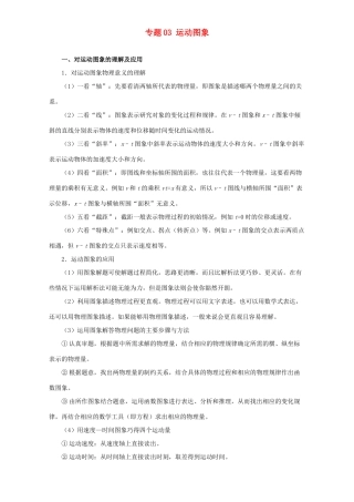 高考物理专题03 运动图象（含解析）试题