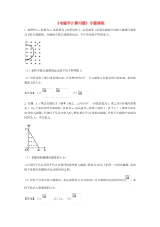 高考物理总复习《电磁学计算问题》专题演练试题