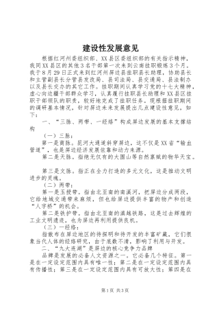 建设性发展意见