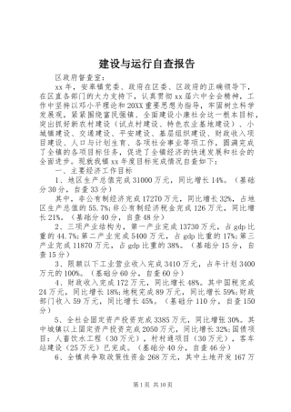 建设与运行自查报告