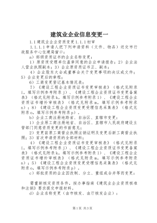 建筑业企业信息变更一