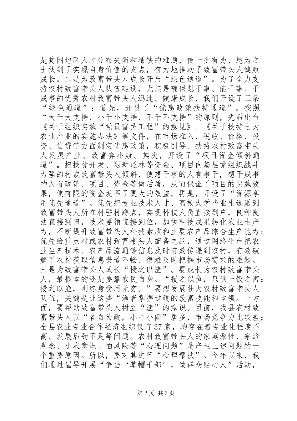 加强农村致富带头人队伍建设的探索与思考报告_第2页