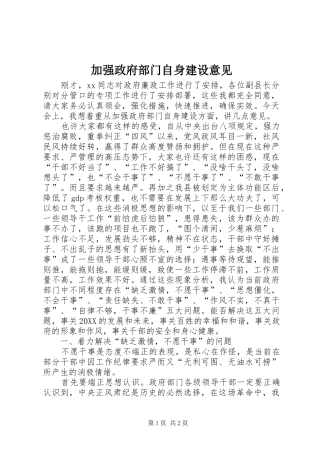 加强政府部门自身建设意见