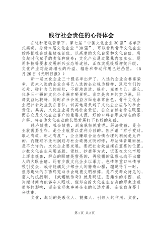 践行社会责任的心得体会