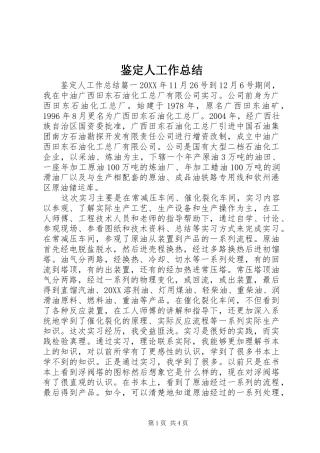 鉴定人工作总结