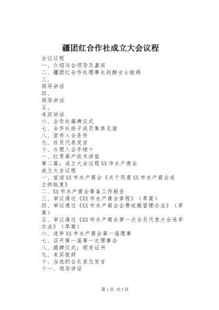 疆团红合作社成立大会议程