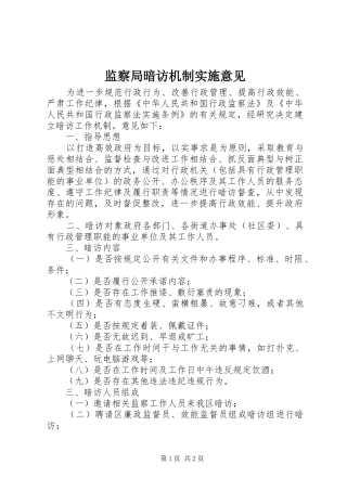 监察局暗访机制实施意见